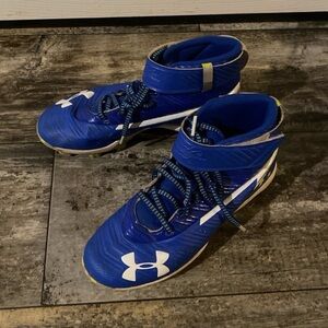 Blue Under Armour Baseball Cleats Size 4.5 Youth Shoes